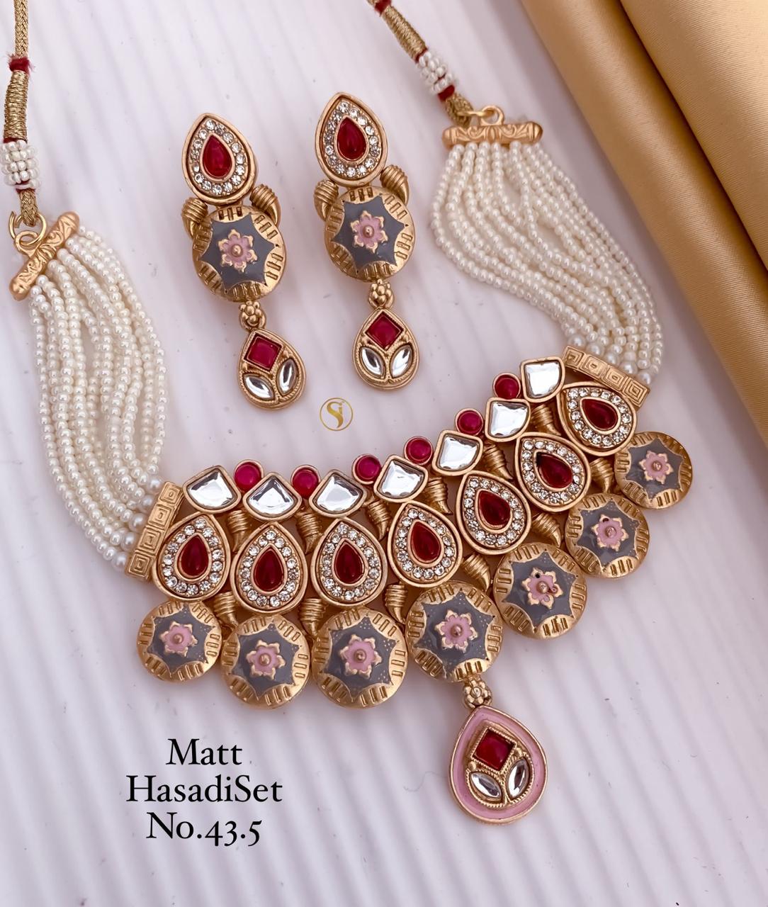 Fancy Matte Gold Plated Hasadi Set 4 Wholesale Online
